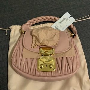 Miu Miu Mini Coffer Satchel Bag w/ crystal Buckle